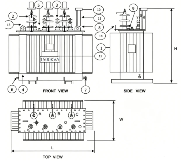 1500kVA Three-Phase Oil-Immersed Transformer design 1500kVA Three-Phase Oil-Immersed Transformer design